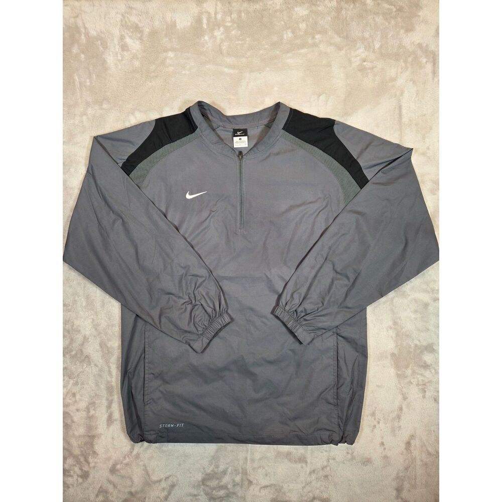 Nike Storm-FIT Windbreaker Mens S Gray Black 1/4 Zip Golf Running Pullover